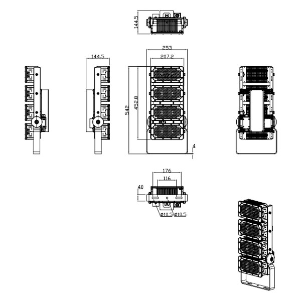 Éclairage marin de haute qualité 300W LED - LX - fl04 