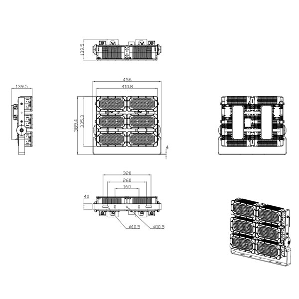 Éclairage marin de haute qualité 420w LED - LX - fl06 