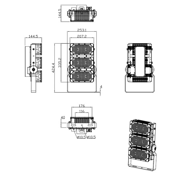 Éclairage marin de haute qualité 240w LED - LX - fl03 